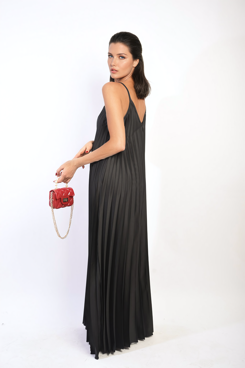 Ariana Pleated Strappy Maxi Dress