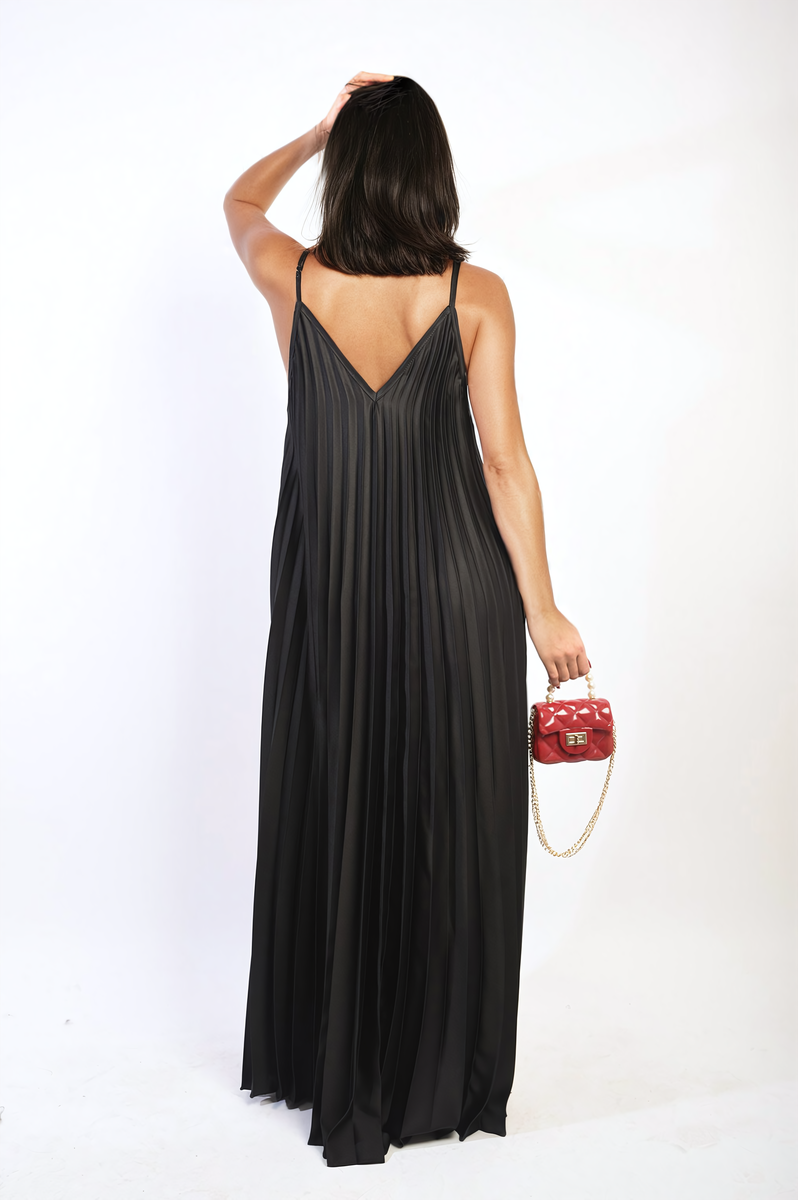 Ariana Pleated Strappy Maxi Dress