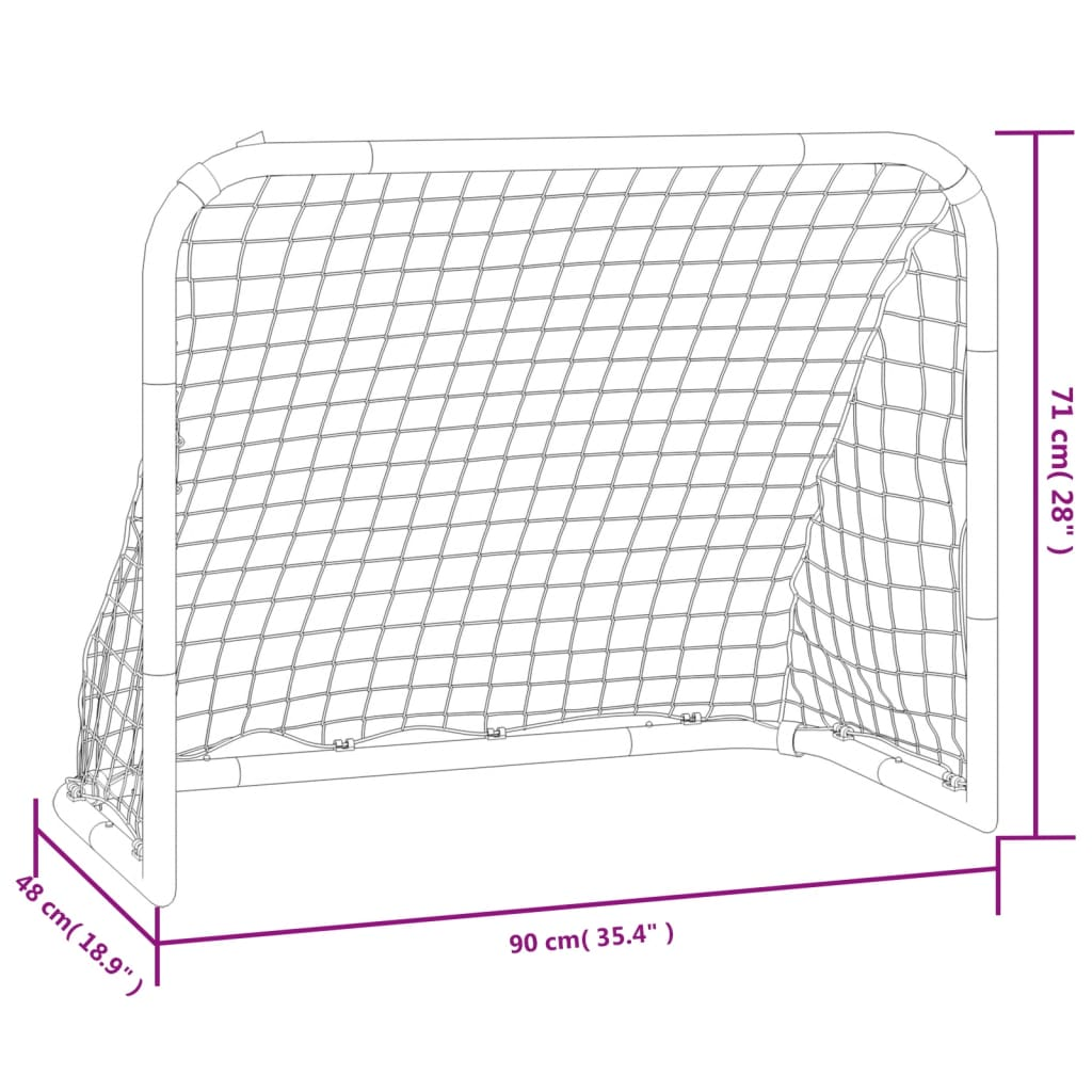 vidaXL Soccer Goal with Net Red and Black 90x48x71 cm Steel