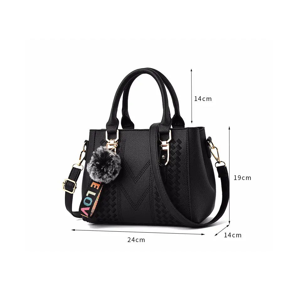 Embroidery Messenger Leather Handbag