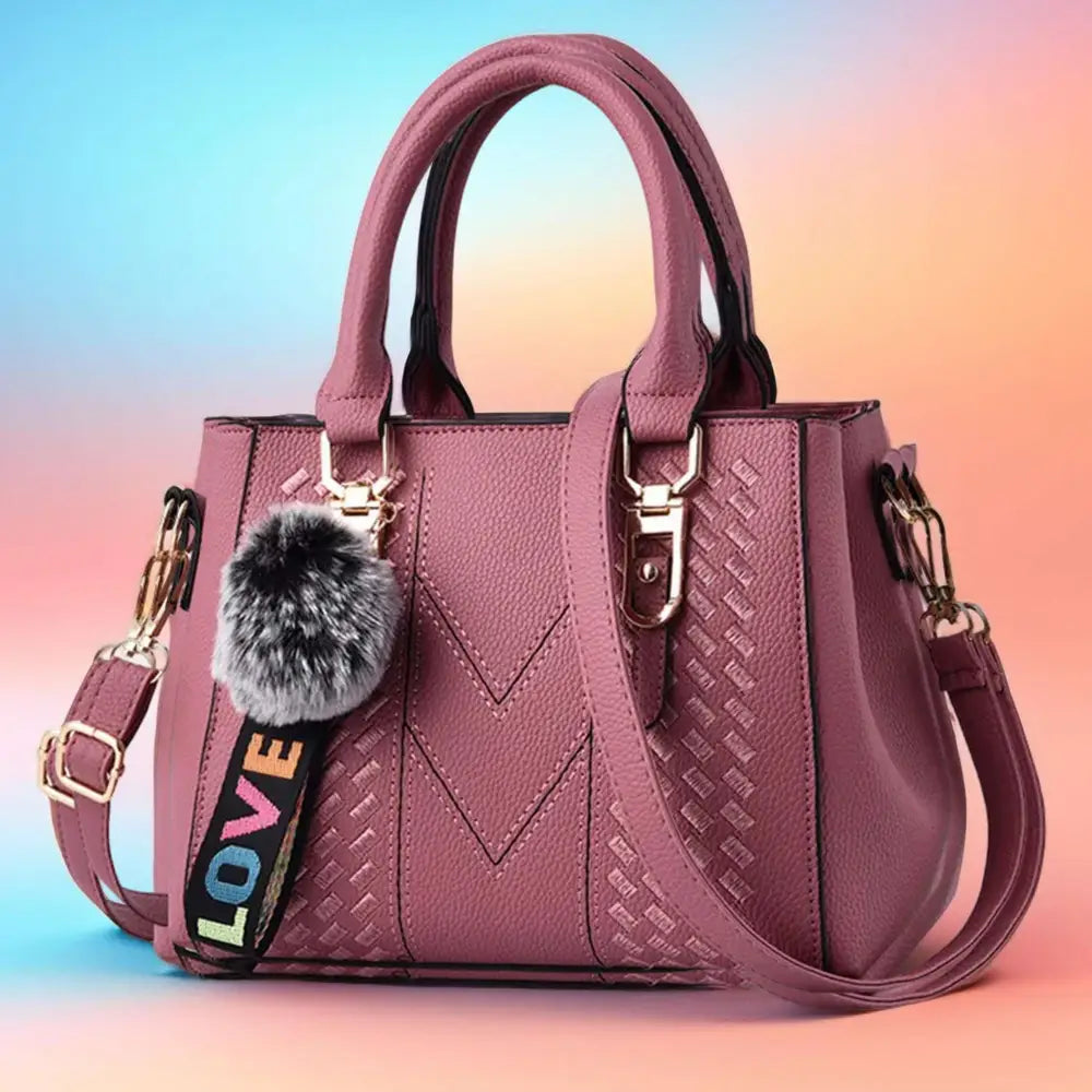 Embroidery Messenger Leather Handbag