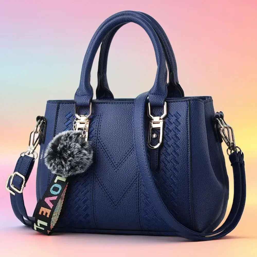 Embroidery Messenger Leather Handbag