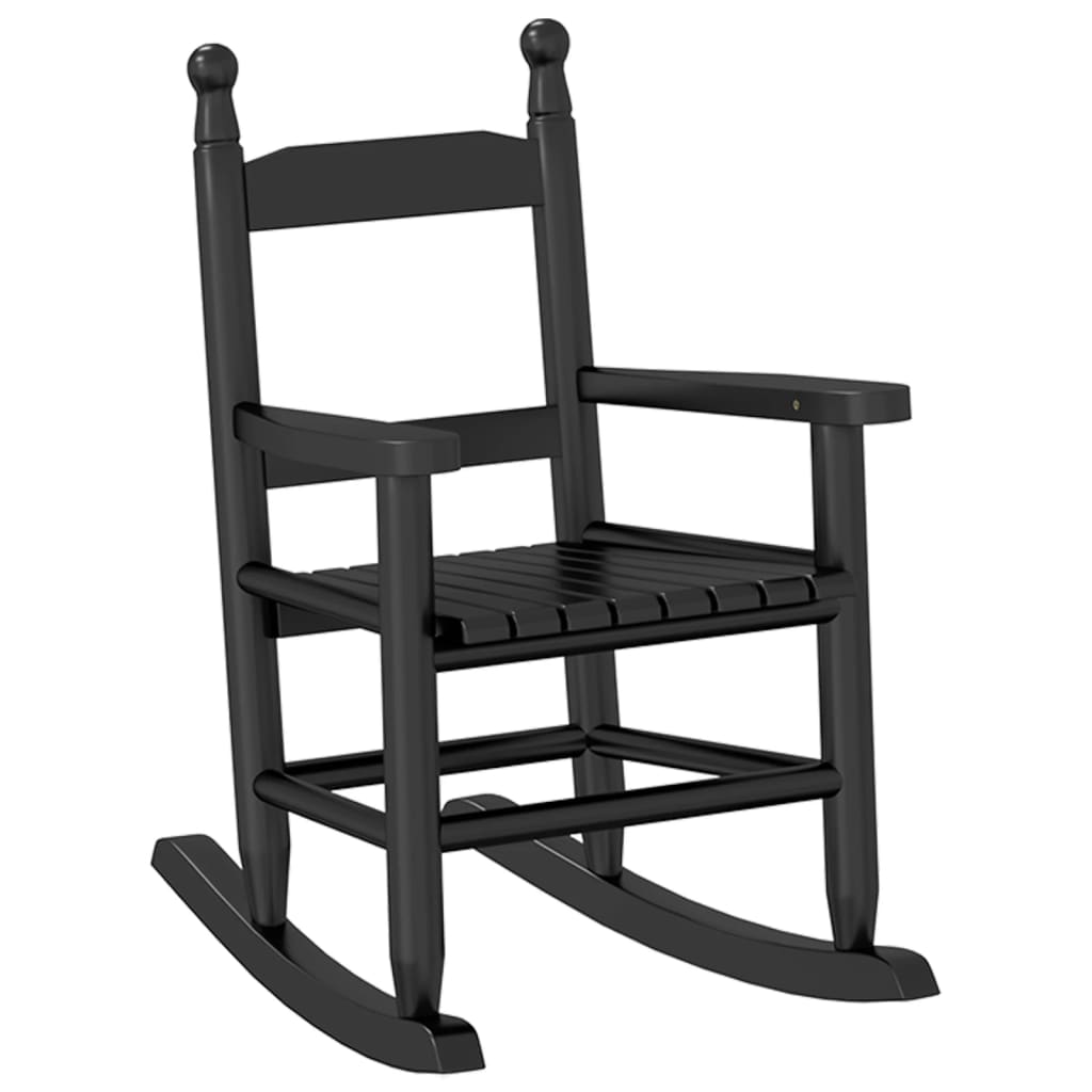 Rocking Chair for Children - Black Solid Wood Poplar