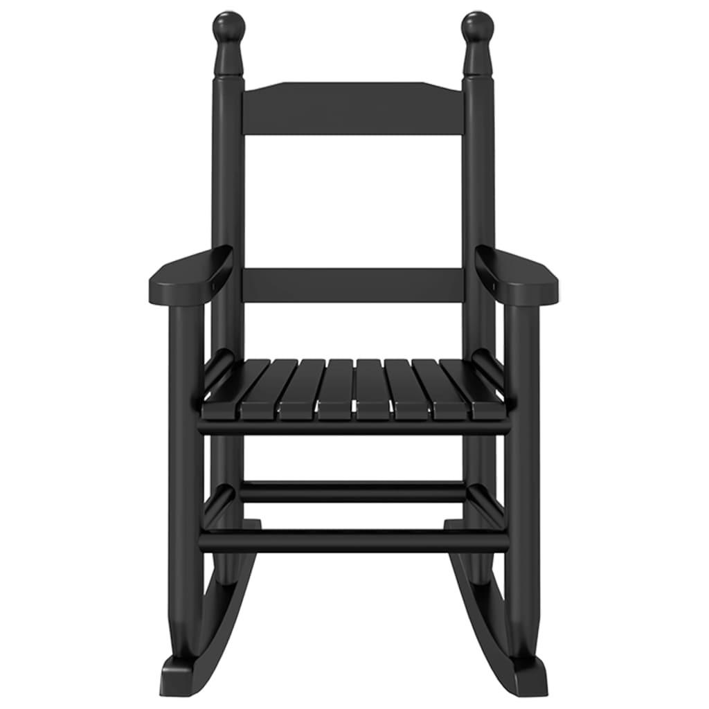 Rocking Chair for Children - Black Solid Wood Poplar