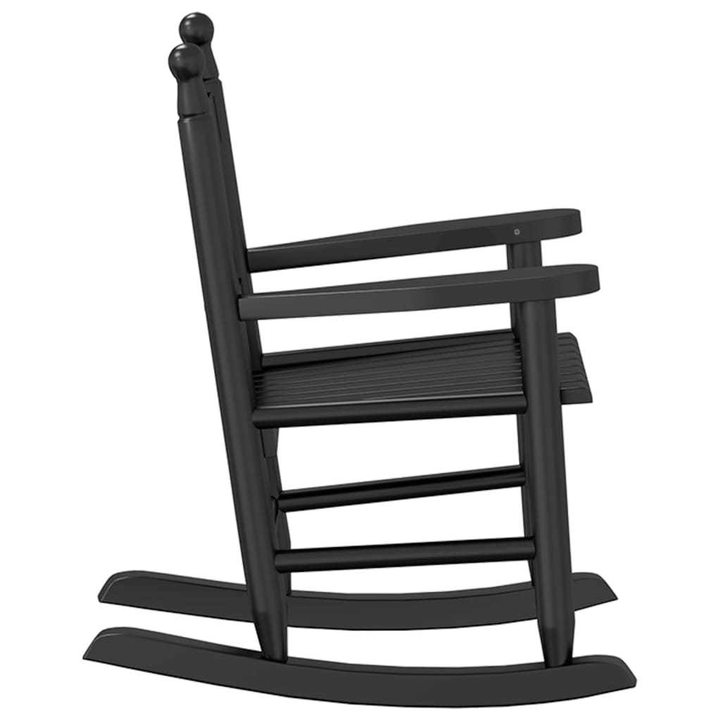 Rocking Chair for Children - Black Solid Wood Poplar