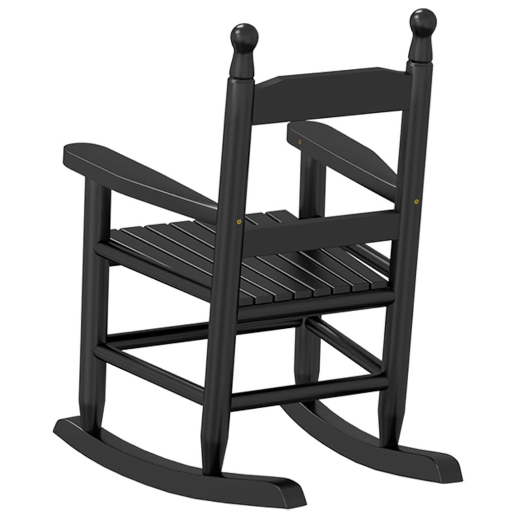 Rocking Chair for Children - Black Solid Wood Poplar