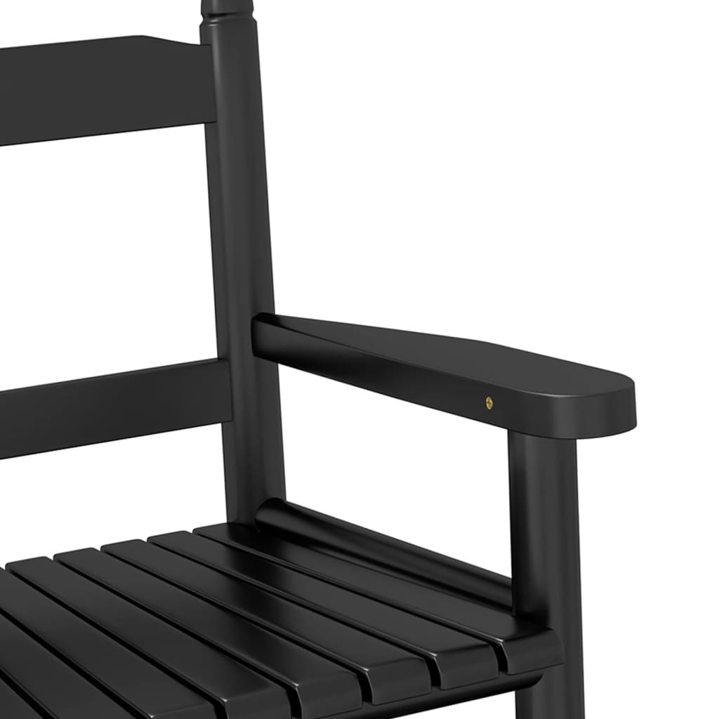 Rocking Chair for Children - Black Solid Wood Poplar