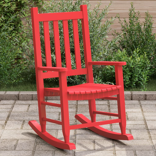 Rocking Chair for Children - Red Solid Wood Poplar