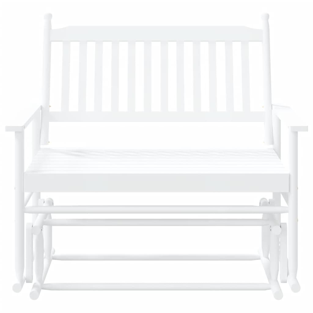 Glider Bench White 118x70x104.5 cm - Solid Wood Poplar