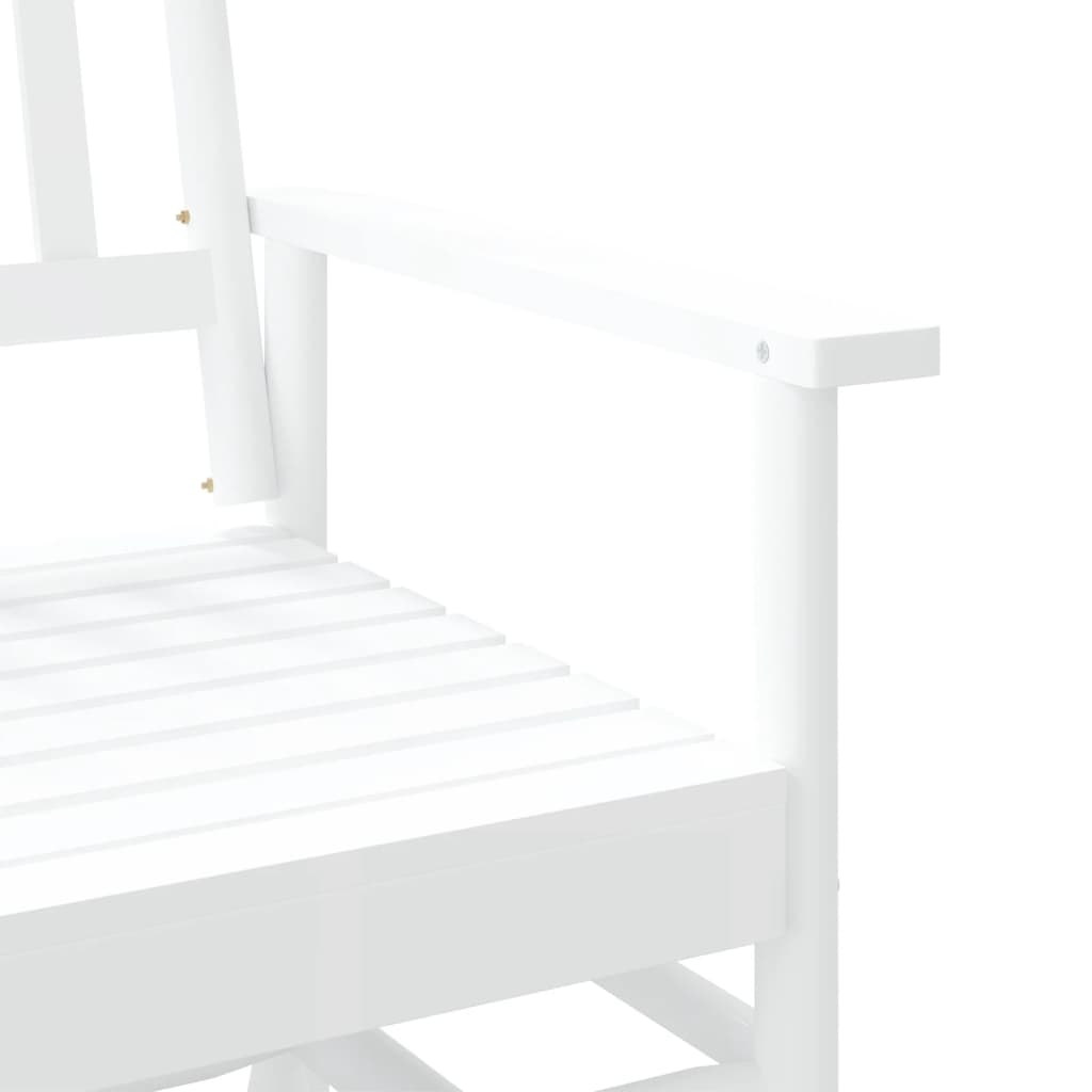 Glider Bench White 118x70x104.5 cm - Solid Wood Poplar