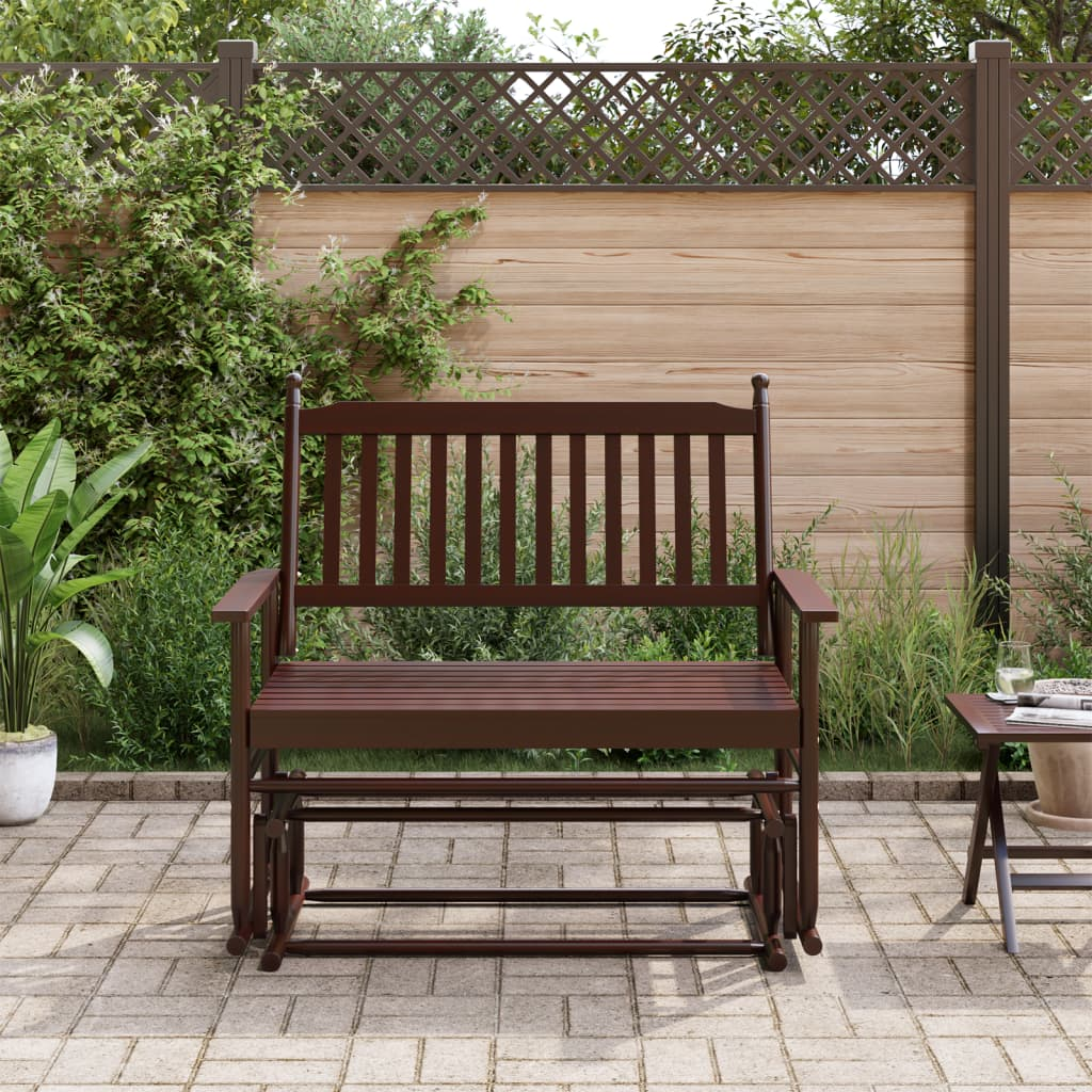 Glider Bench Brown 118x70x104.5 cm - Solid Wood Poplar