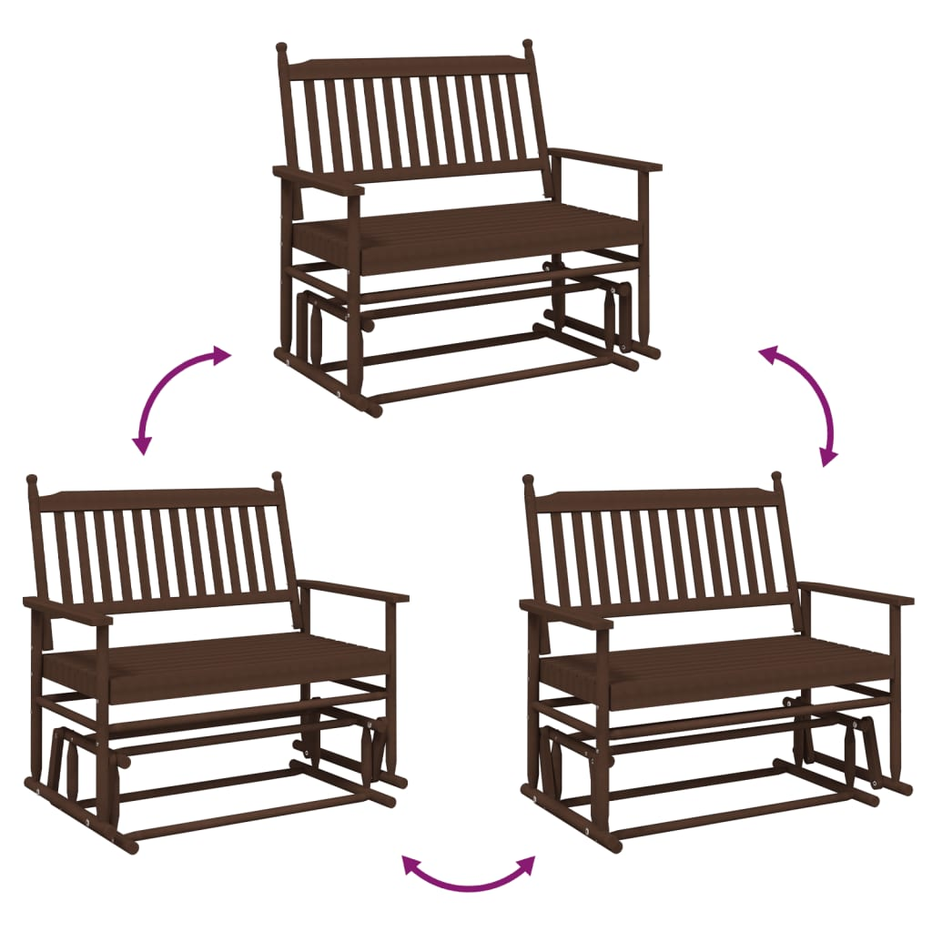 Glider Bench Brown 118x70x104.5 cm - Solid Wood Poplar