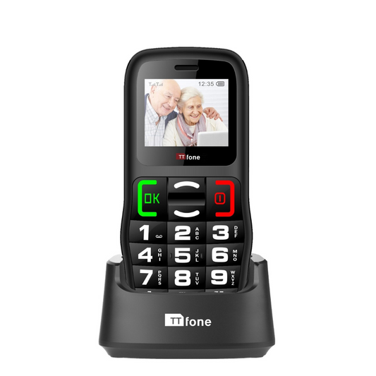 TTfone TT220 Big Button Mobile with Dock Charger, Vodafone Pay As You Go