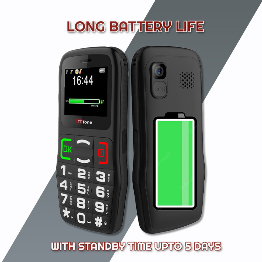 TTfone TT220 Big Button Mobile with Dock Charger, EE Pay As You Go