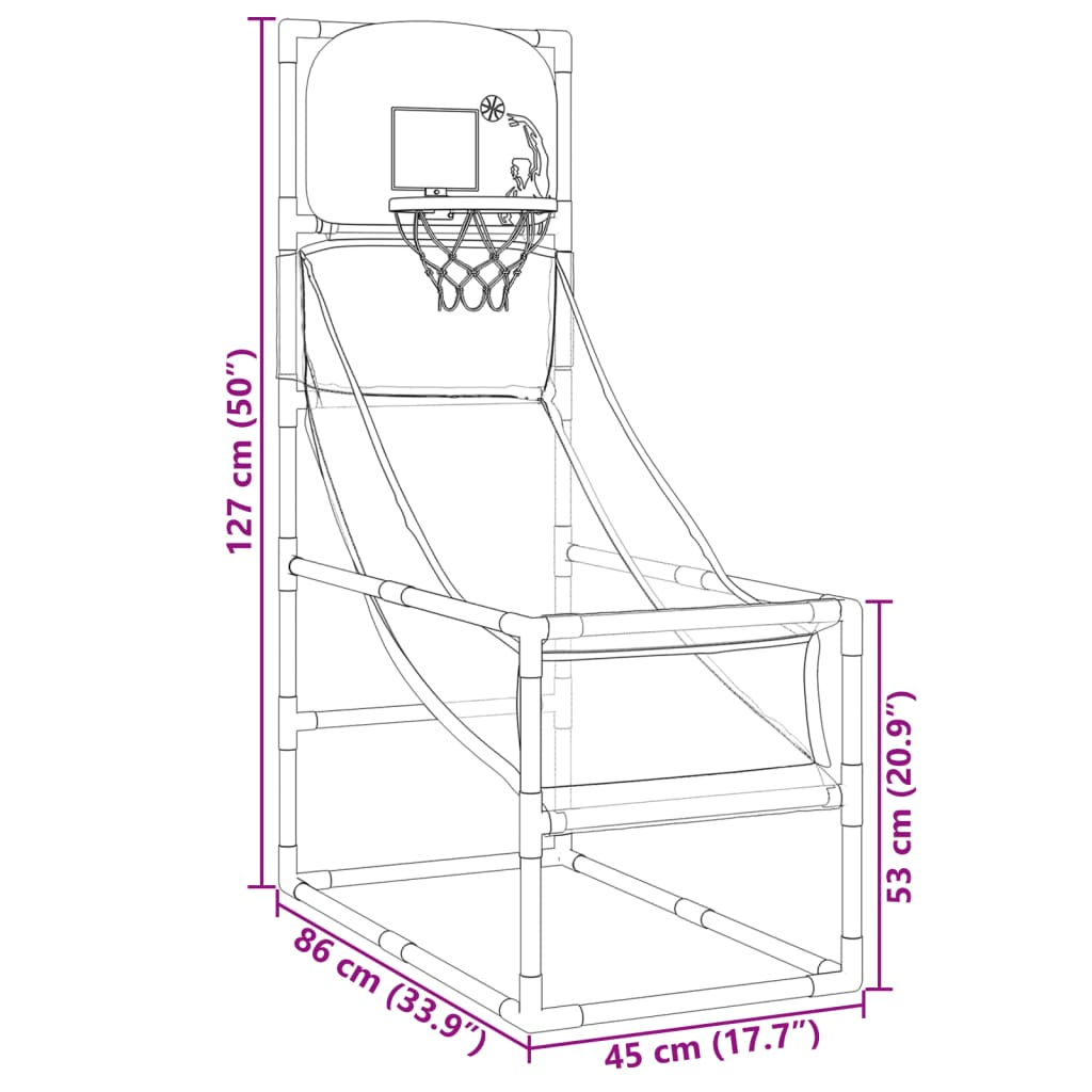 Arcade Basketball Game Set with Ball and Pump 45x86x127 cm