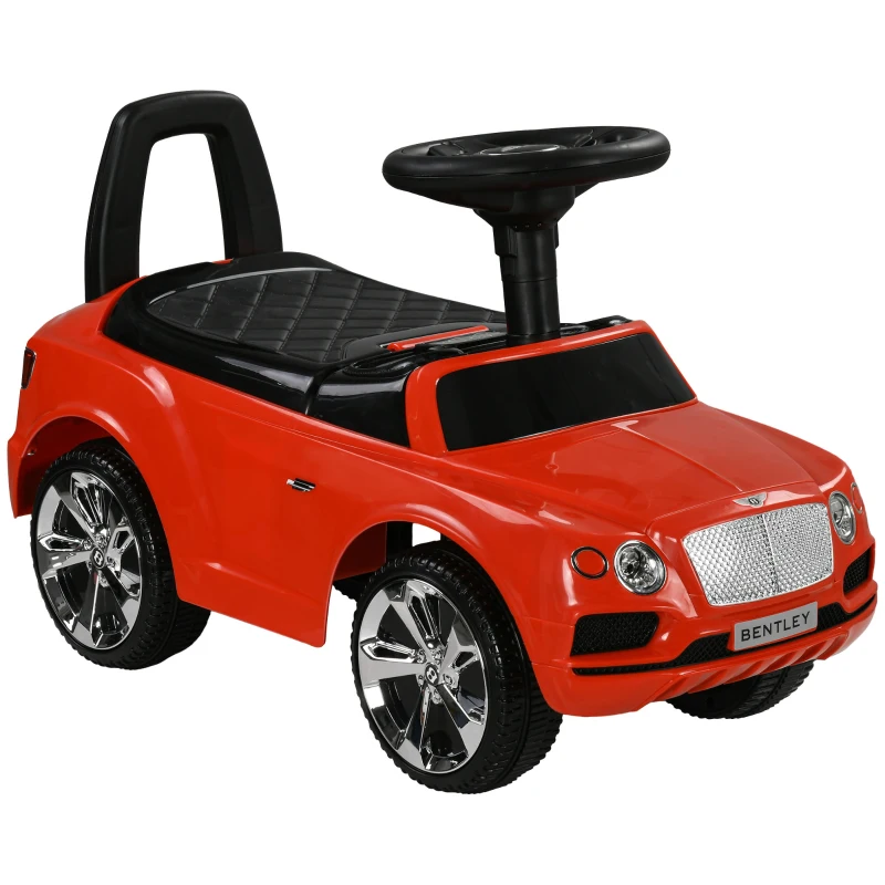 AIYAPLAY Bentley Bentayga Licensed Foot to Floor Ride on Car, Sliding Car Push Along Car with Under Seat Storage in Red