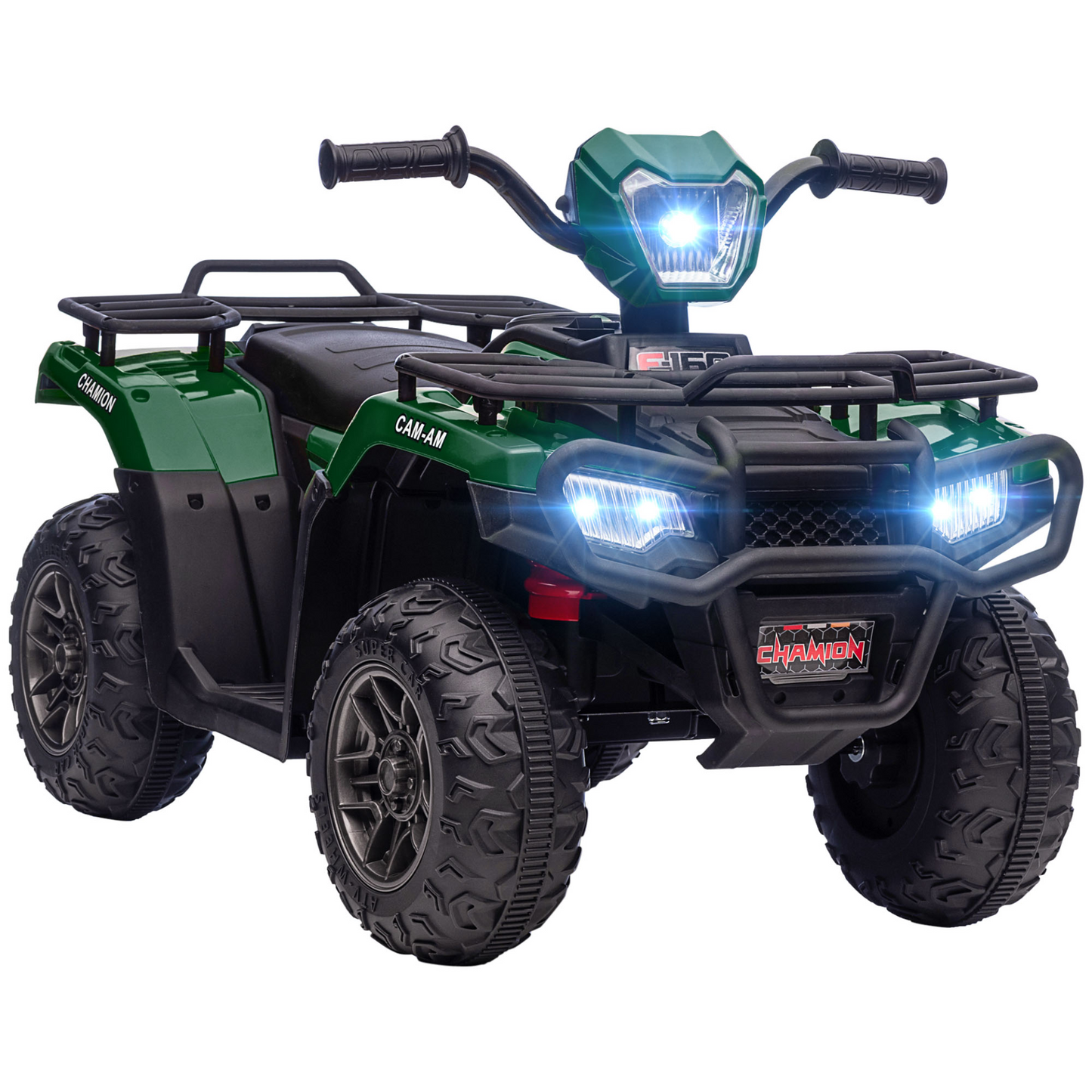 HOMCOM 12V Electric Quad Bike for Kids with LED Headlights and Music in Green