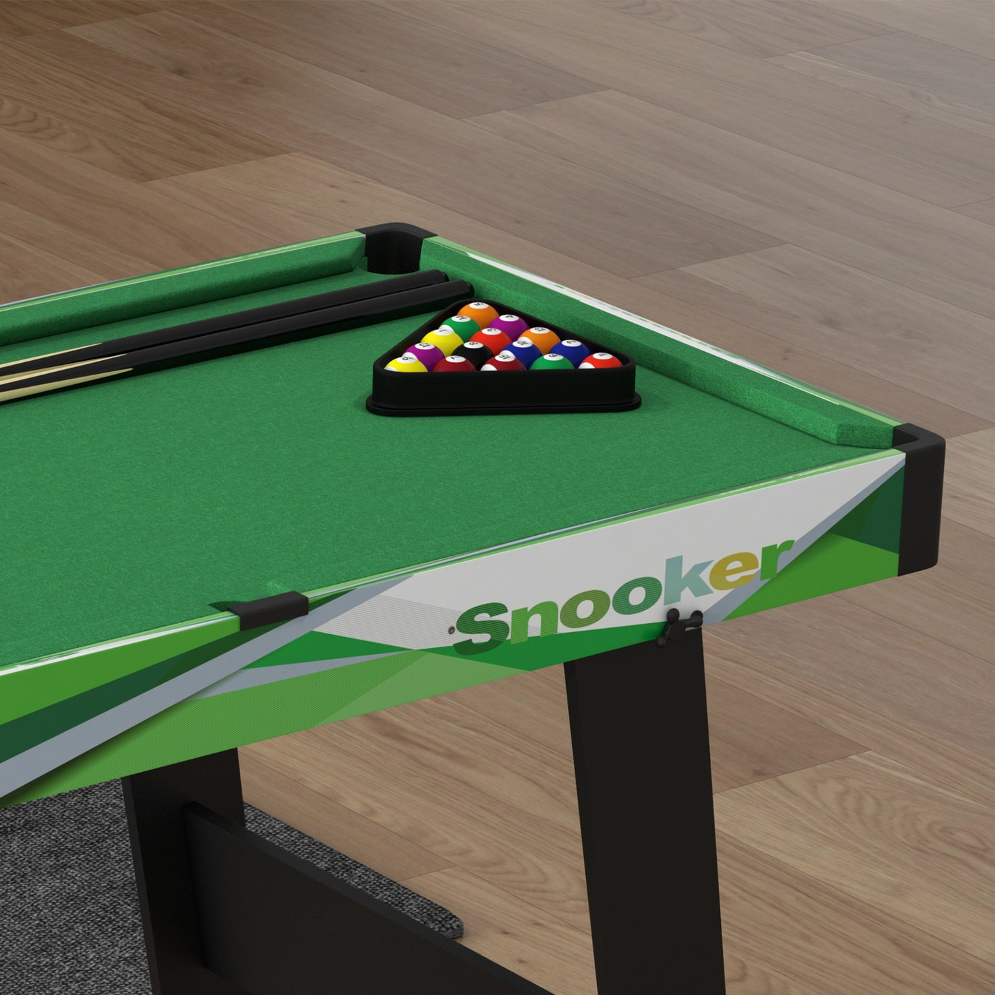 104cm Folding Mini Pool Table Set with 2 Cues, 16 Balls, Chalk, Triangle, Brush in Green by SPORTNOW