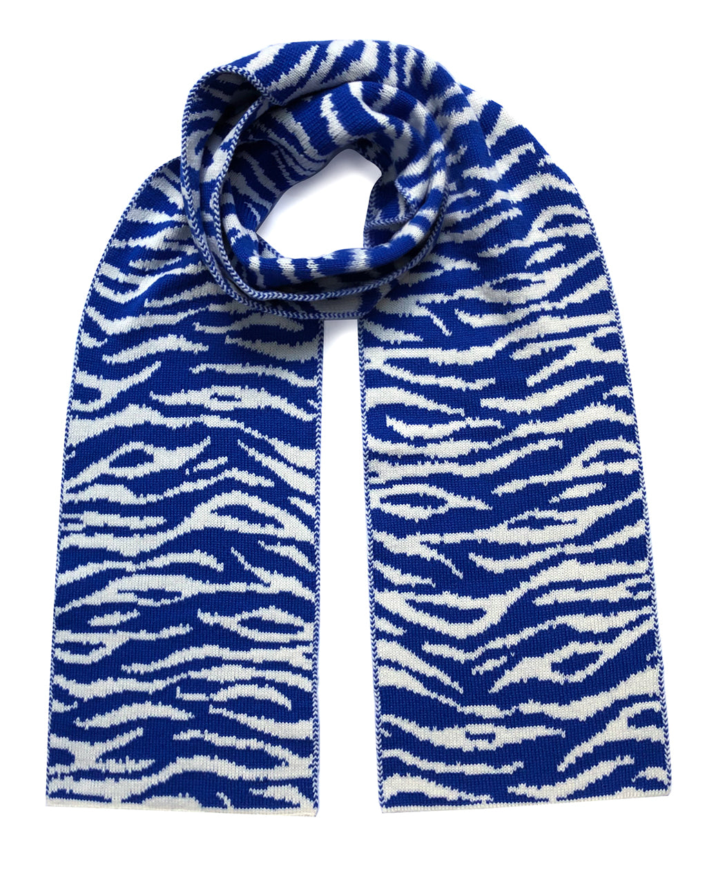 Tiger Wool & Cashmere Scarf Electric Blue