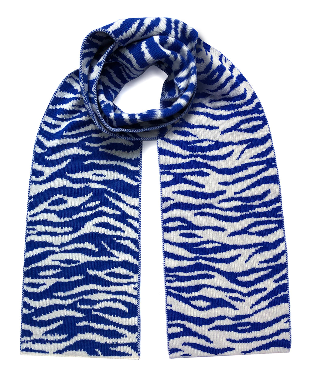 Tiger Wool & Cashmere Scarf Electric Blue