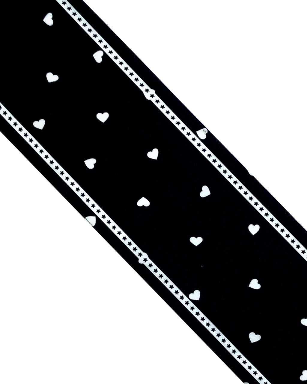 Tiny Hearts Silk Neck Scarf Black & White