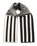Leopard with Stripes Wool & Cashmere Scarf