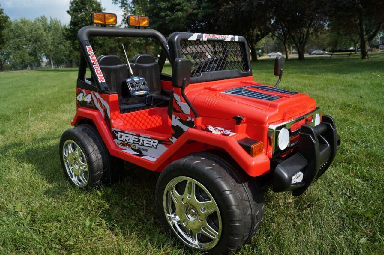 DRIFTER RAPTOR POWERFUL 12V ELECTRIC RIDE ON JEEP RED