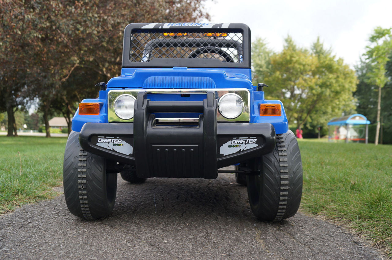 DRIFTER RAPTOR POWERFUL 12V ELECTRIC RIDE ON JEEP BLUE