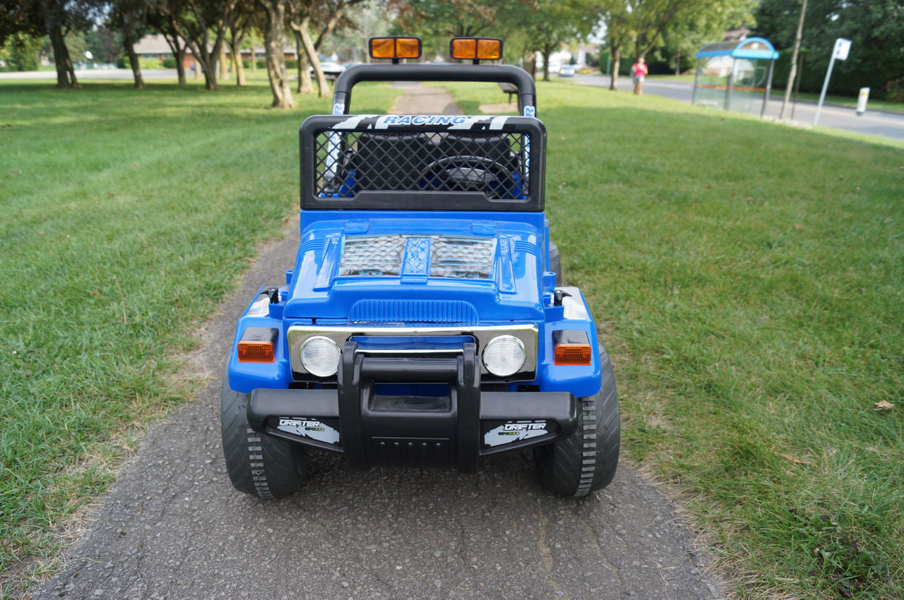 DRIFTER RAPTOR POWERFUL 12V ELECTRIC RIDE ON JEEP BLUE