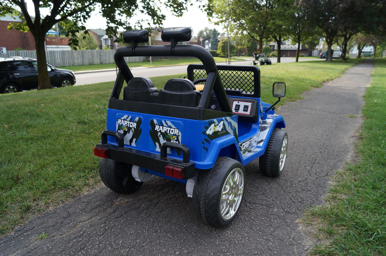 DRIFTER RAPTOR POWERFUL 12V ELECTRIC RIDE ON JEEP BLUE