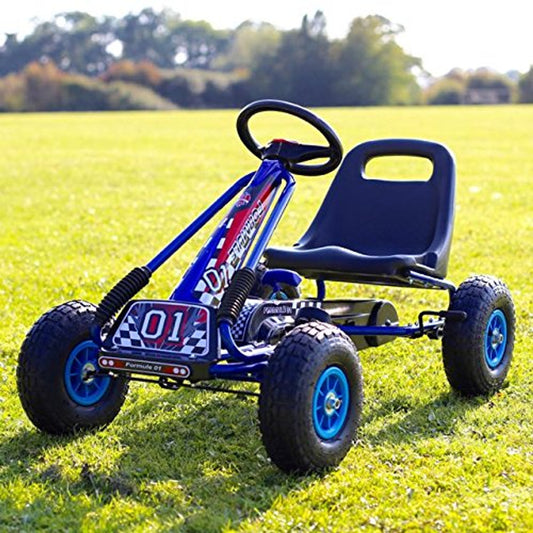 Zoom Rubber Wheel Go Kart Blue