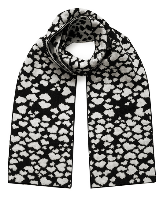 Hearts Wool & Cashmere Scarf Black