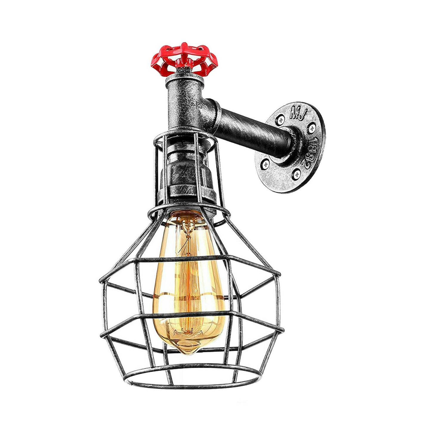 Modern Industrial Retro Vintage Style Pipe Cage Wall Light Wall Lamp Fixture~1118