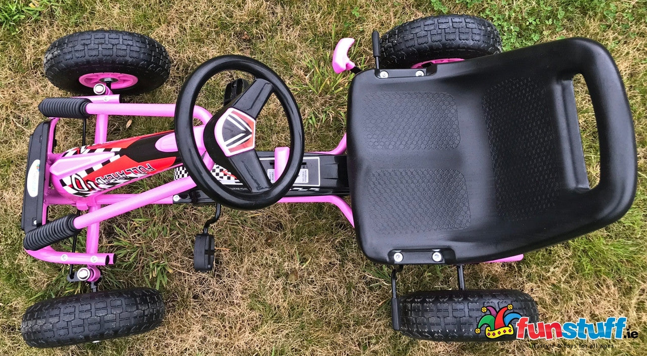 Zoom Rubber Wheel Go Kart Pink