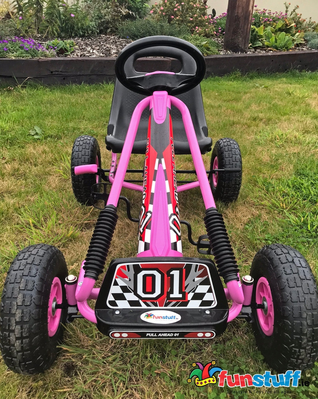 Zoom Rubber Wheel Go Kart Pink