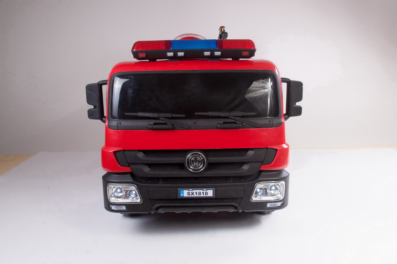 Fire Engine 12V Electric Ride On Truck with replica fire fighting accessories - Red