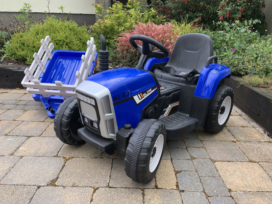 MX 12V Electric Tractor Trailer Blue