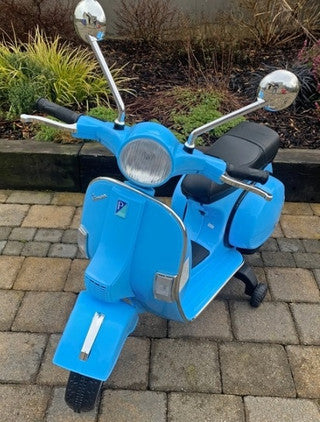 Licensed Vespa 12V Electric Ride On Motorbike (Blue)