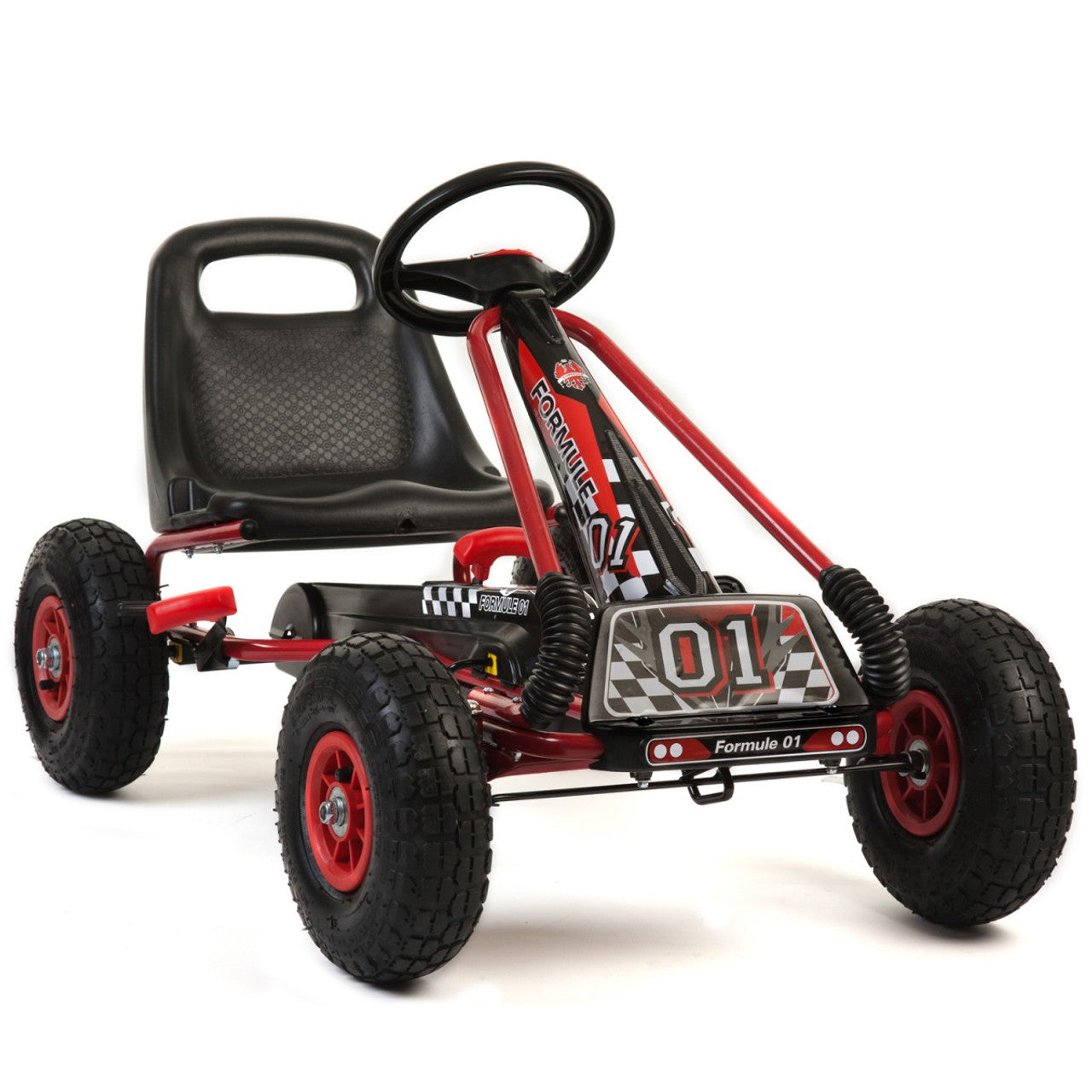 Zoom Rubber Wheel Go Kart Red