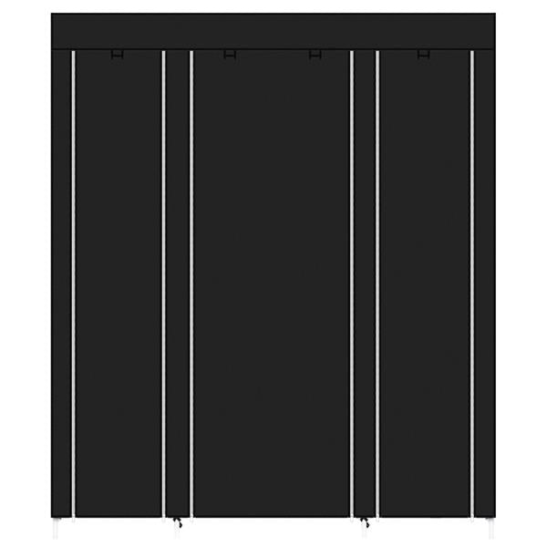 69" Portable Clothes Closet Wardrobe Storage Organizer with Non-Woven Fabric Quick and Easy to Assemble Extra Strong and Durable Black