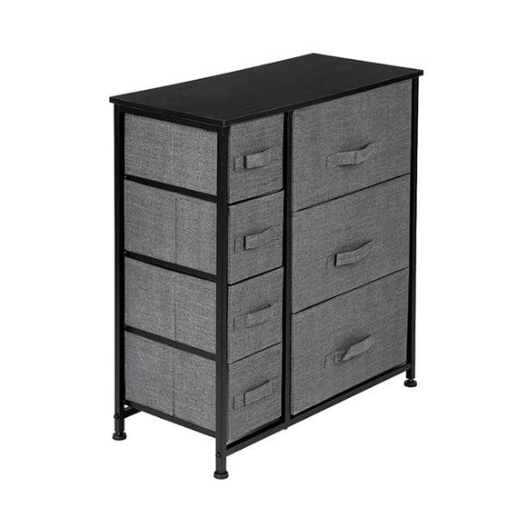 Dresser With 7 Drawers - Furniture Storage Tower Unit For Bedroom, Hallway, Closet, Office Organization - Steel Frame, Wood Top, Easy Pull Fabric Bins - Grey