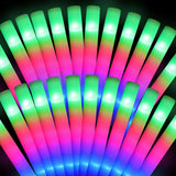 100pc LED Foam Sticks Flashing MultiColour Glow In Dark Light Up Party Concert