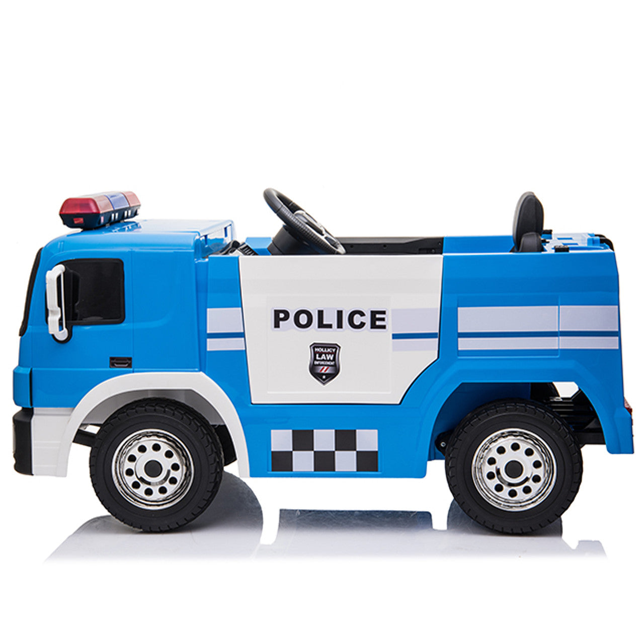 Police Engine 12V Electric Ride On Truck Blue