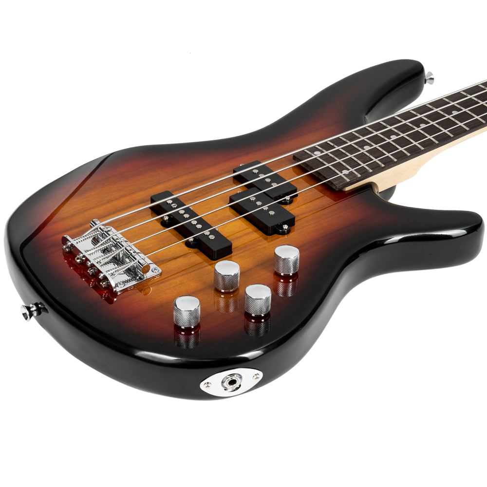 Glarry GIB Electric Bass Guitar Full Size 4 String Sunset Colour