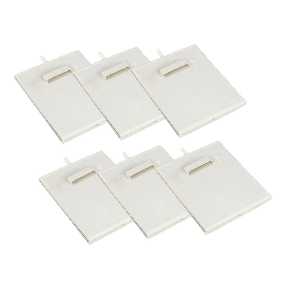 6pcs High Quality Non-woven Fabrics Storage Boxes Beige