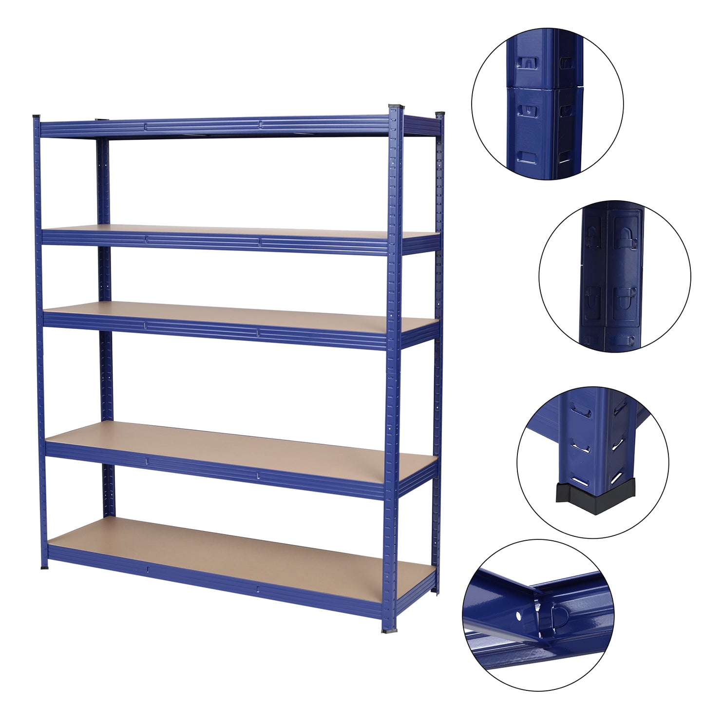 Heavy Duty Metal Garage Shelving Unit Shed Storage Shelves Boltless Shelf Rack Blue