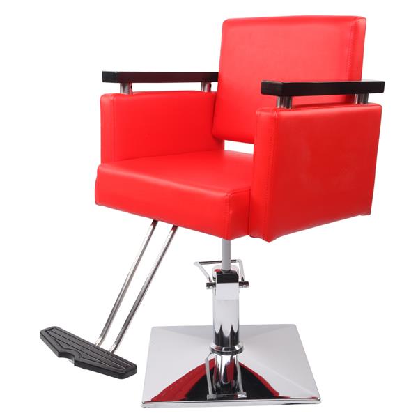 Hair Beauty Equipment Hydraulic Barber Chair Modern Red Styling Salon Haircut