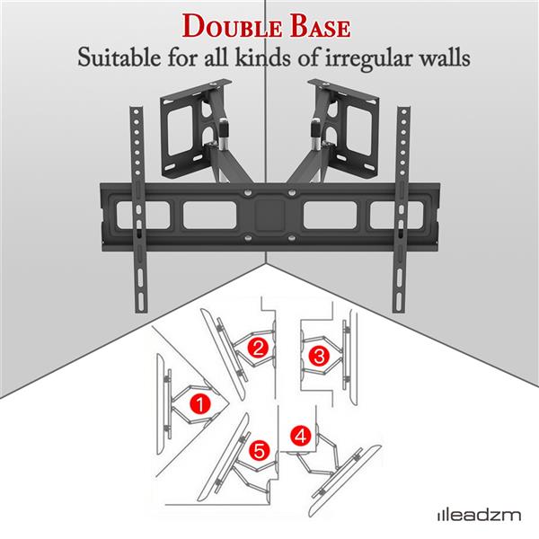 TMSS-104 32"-70" Corner Full Motion Articulating TV Wall Mount Bracket Max Weight 50Kg VESA 600*400