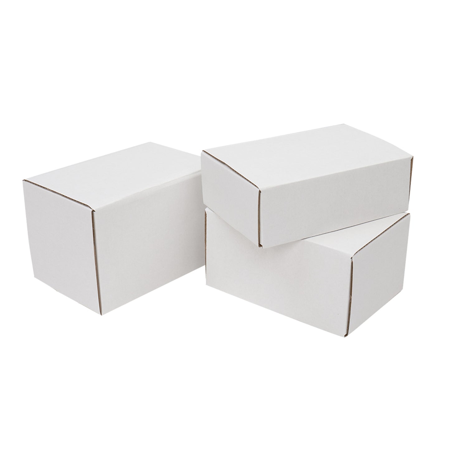 50 Corrugated Paper Boxes 6x4x3"（15.2*10*7.6cm） White Outside and Yellow Inside