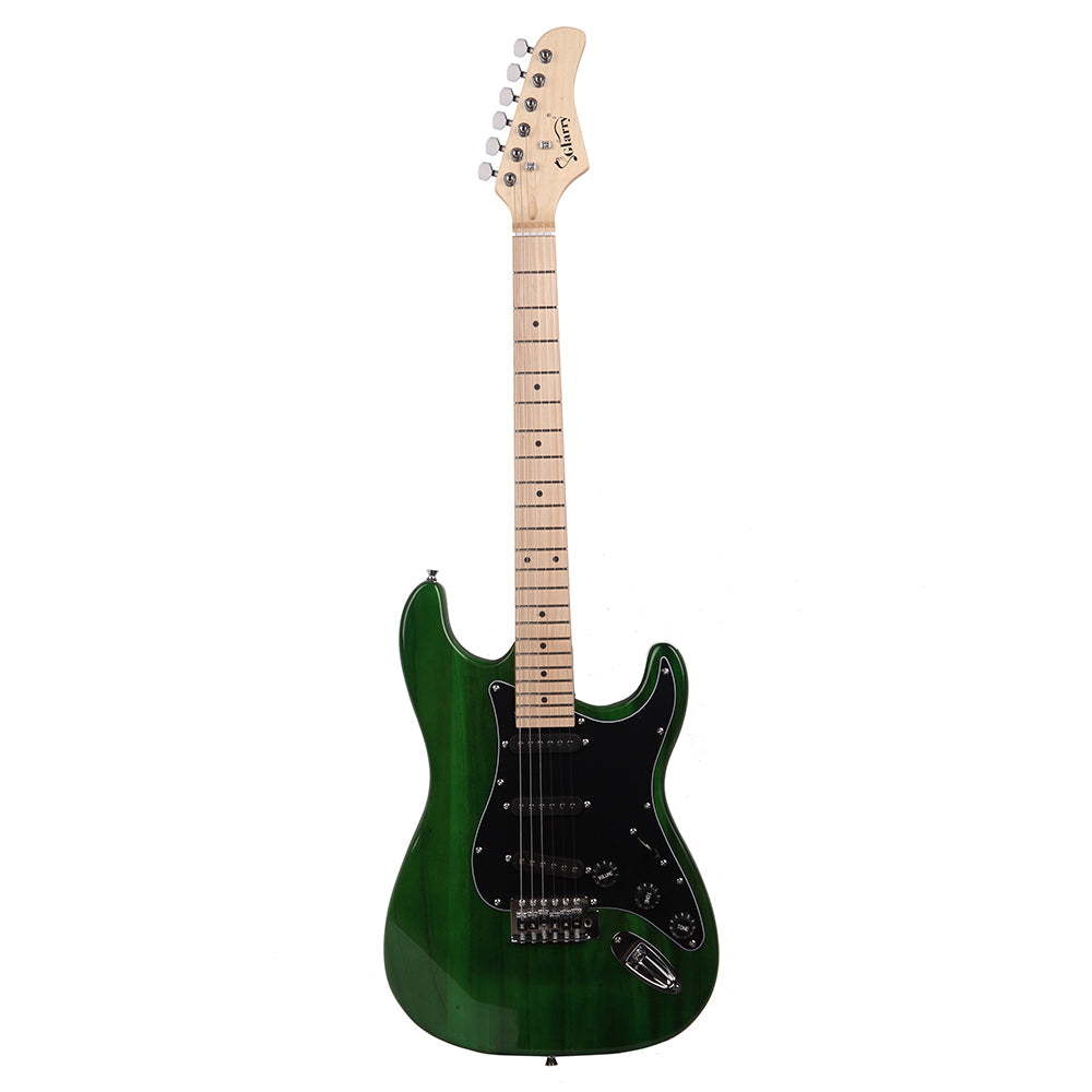 Glarry GST Stylish Electric Guitar Kit with Black Pickguard Green